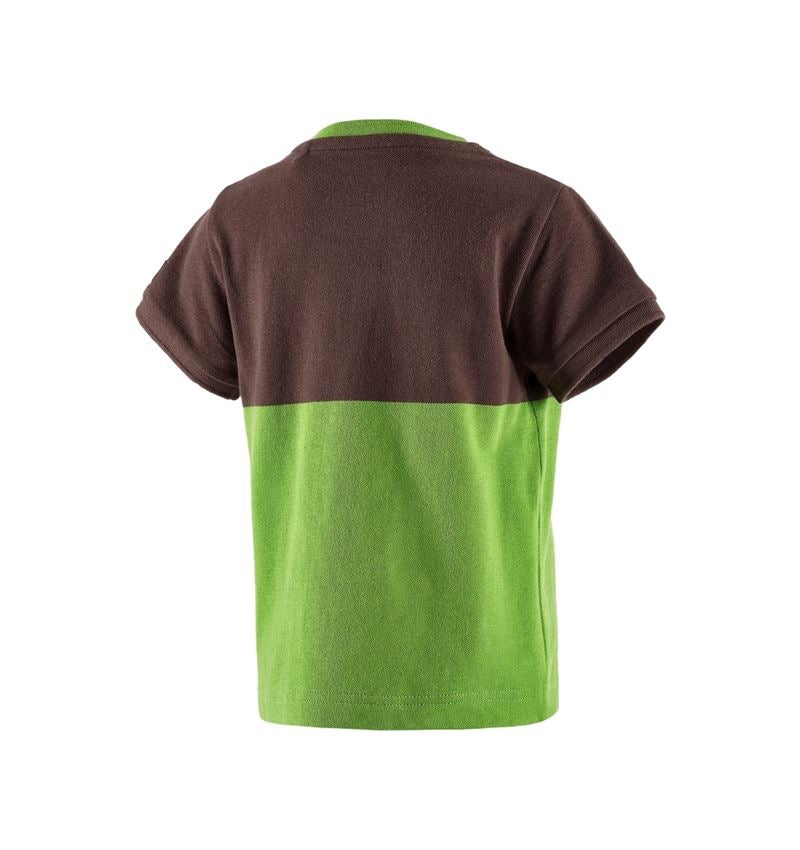 Trička | Svetry | Košile: e.s. Pique-Tričko colourblock, dětské + kaštan/mořská zelená 3