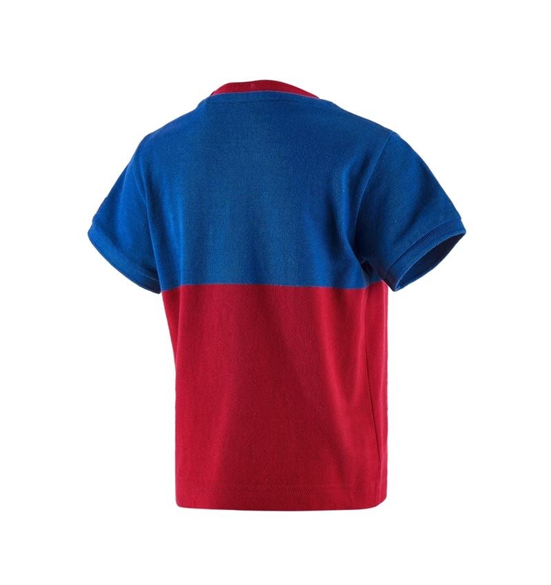 Trička | Svetry | Košile: e.s. Pique-Tričko colourblock, dětské + modrá chrpa/ohnivě červená 3