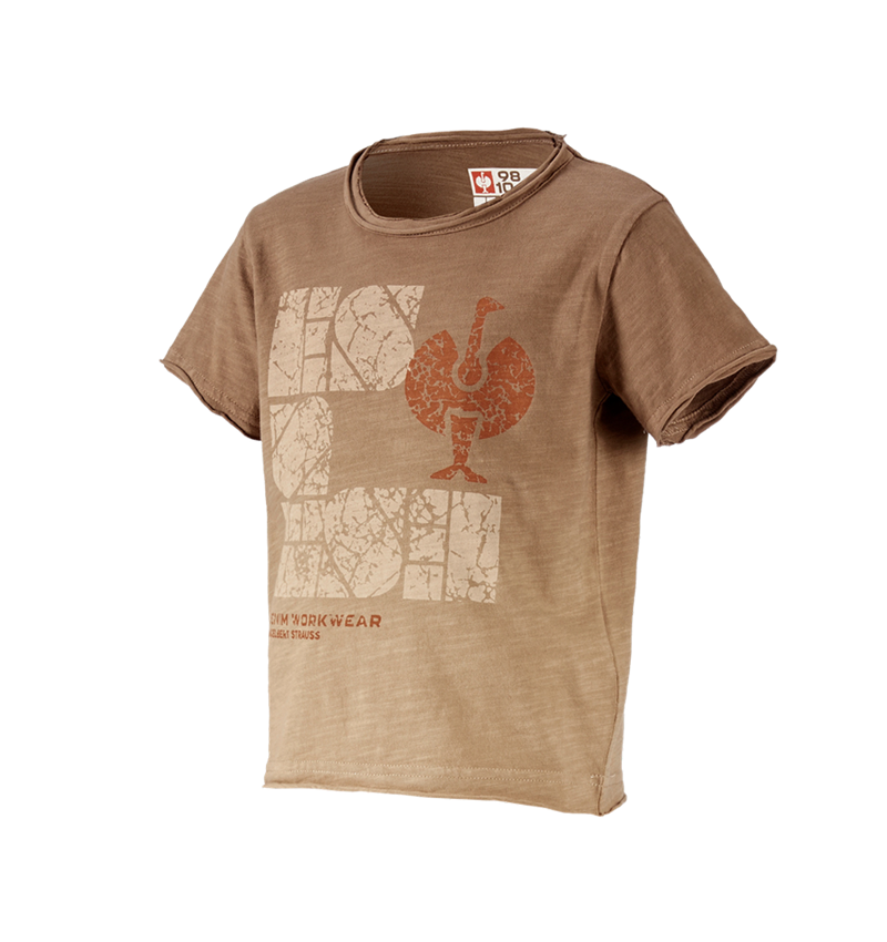 Trička | Svetry | Košile: e.s. Tričko denim workwear, dětská + světle hnědá vintage 1