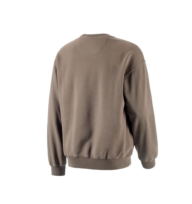 Trička, svetry & košile: Oversize mikina e.s.motion ten + pekanová hnědá vintage 4