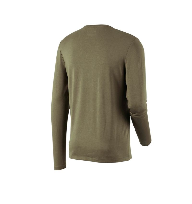 Trička, svetry & košile: Modal-Triko s dlouhým rukávem e.s.concrete + bahnitá zelená 4