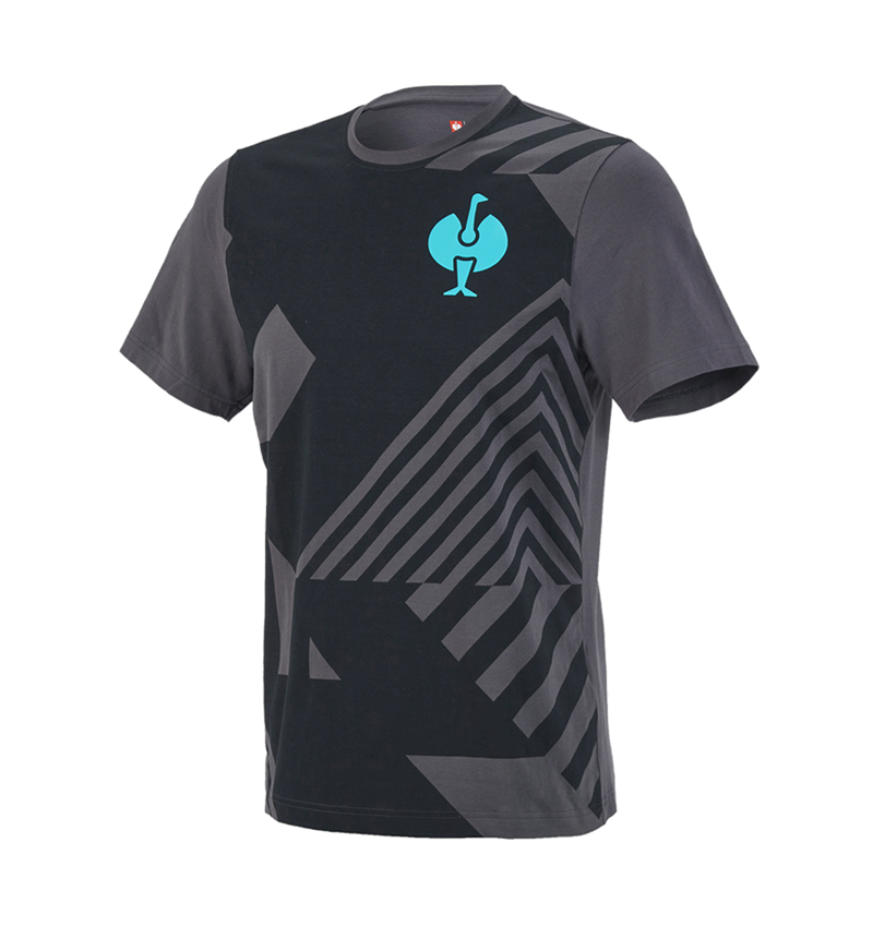Trička, svetry & košile: Tričko e.s.trail graphic + černá/antracit/lazuritová tyrkysová 2