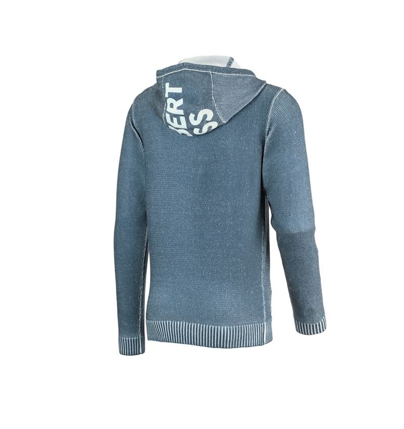 Trička, svetry & košile: Pletený svetr s kapucí e.s.iconic + oxidově modrá 7