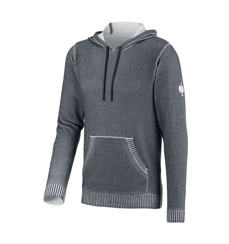 Trička, svetry & košile: Pletený svetr s kapucí e.s.iconic + karbonová šedá 5