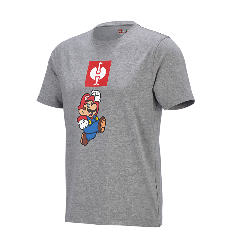 Trička, svetry & košile: Pánské triko Super Mario + šedý melír 1