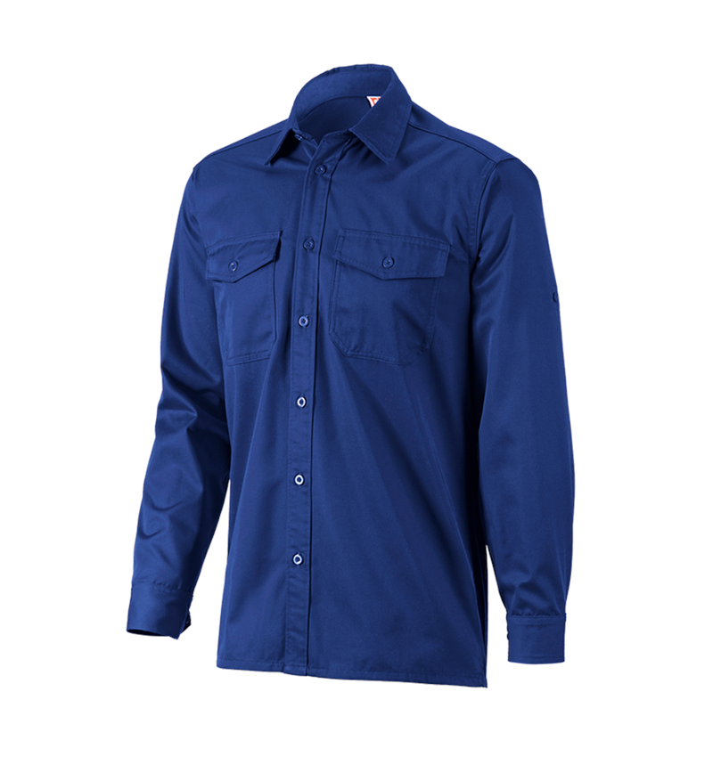 Trička, svetry & košile: Pracovní košile e.s.classic, dlouhý rukáv + modrá chrpa