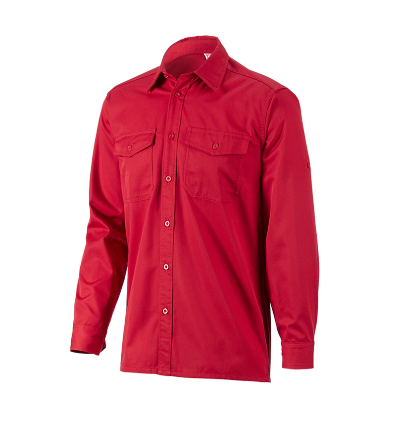 Trička, svetry & košile: Pracovní košile e.s.classic, dlouhý rukáv + červená