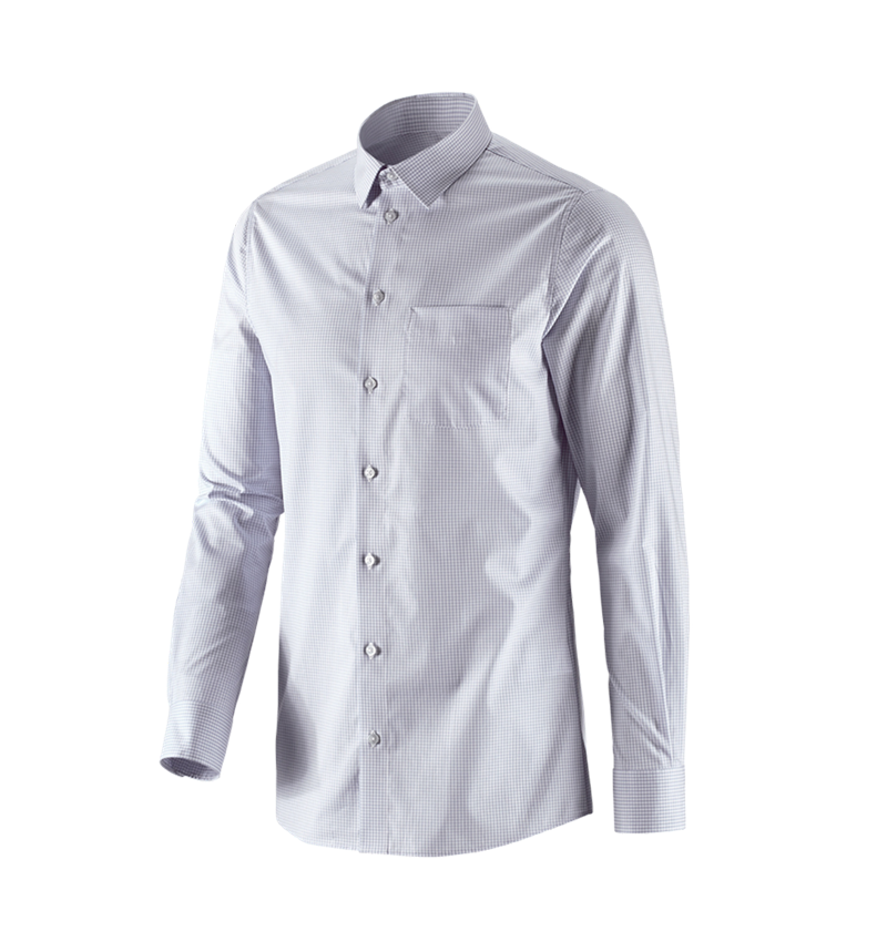 Trička, svetry & košile: e.s. Business košile cotton stretch, slim fit + mlhavě šedá károvaná 2