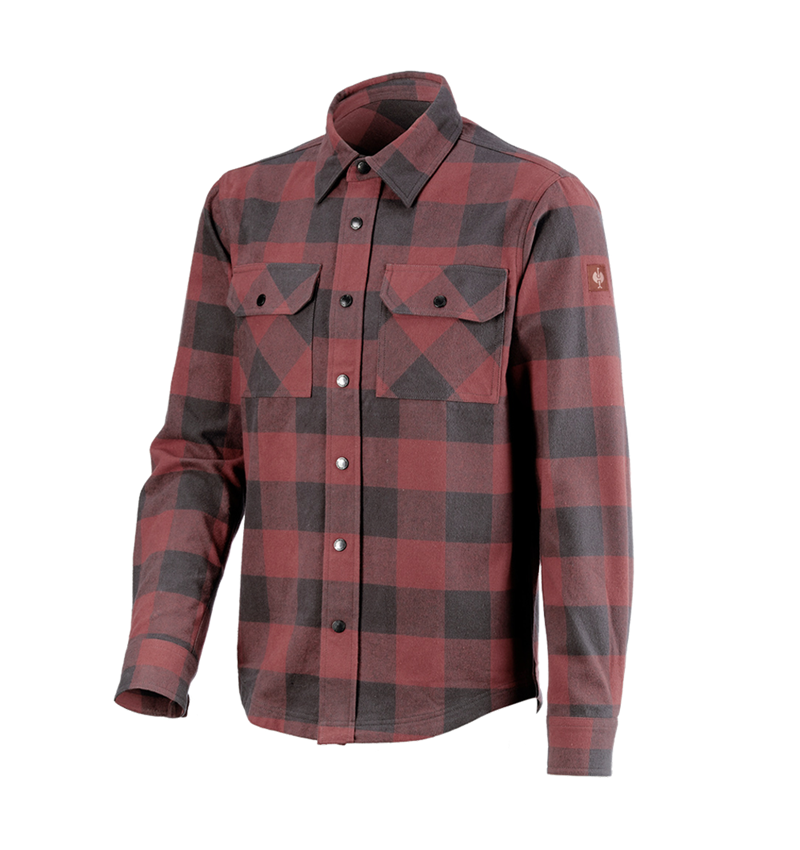 Trička, svetry & košile: Kostkovaná košile e.s.iconic + oxidově červená/karbonová šedá 3