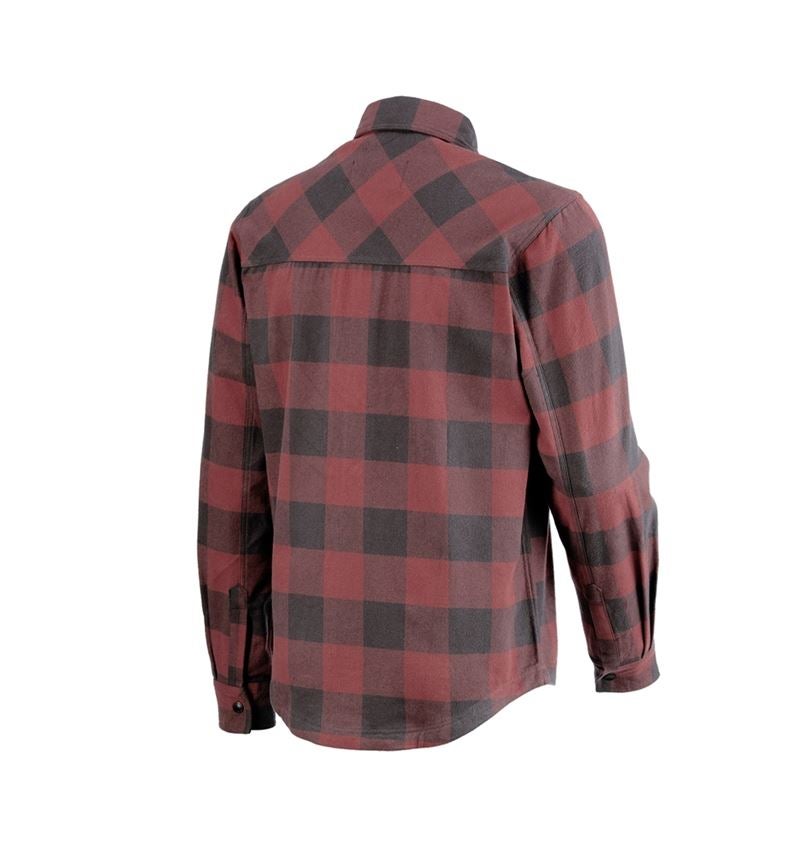 Trička, svetry & košile: Kostkovaná košile e.s.iconic + oxidově červená/karbonová šedá 4