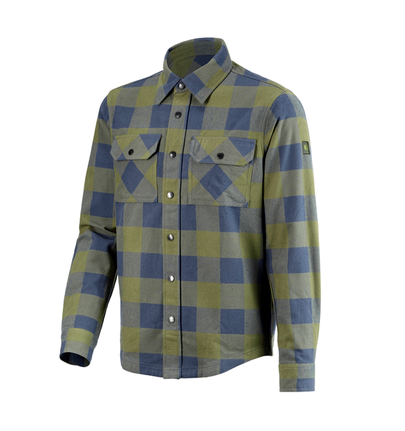 Trička, svetry & košile: Kostkovaná košile e.s.iconic + horská zelená/oxidově modrá 7