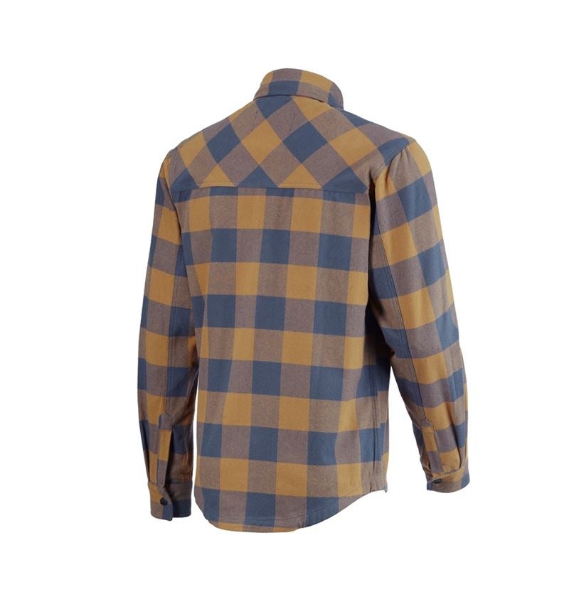 Trička, svetry & košile: Kostkovaná košile e.s.iconic + mandlově hnědá/oxidově modrá 5