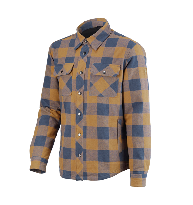 Trička, svetry & košile: Celoroční  kostkovaná košile e.s.iconic + mandlově hnědá/oxidově modrá 4