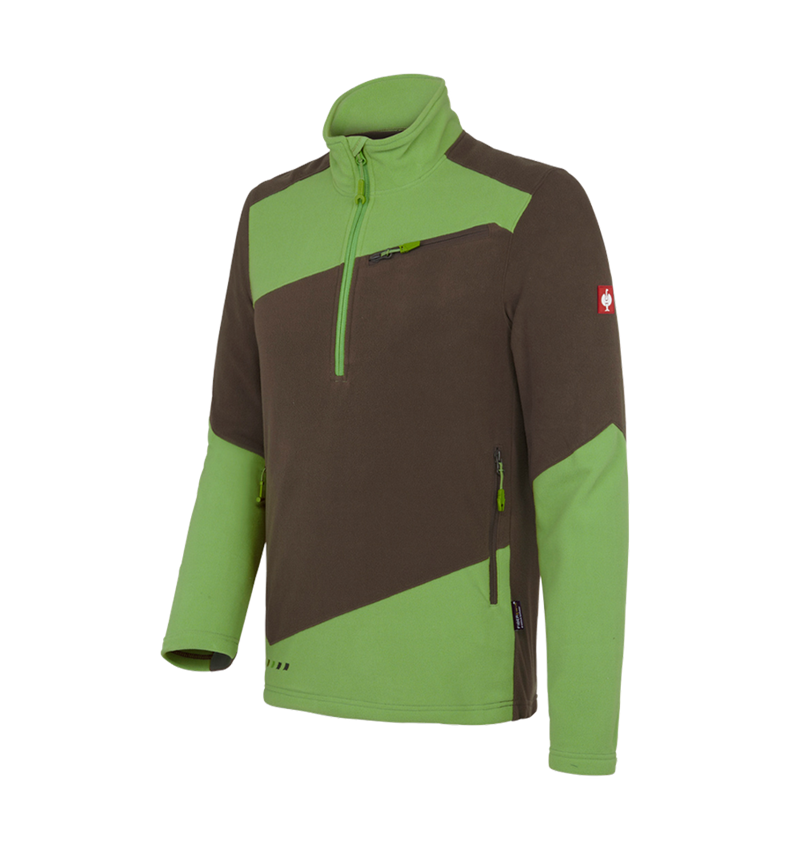Trička, svetry & košile: Fleecový troyer e.s.motion 2020 + kaštan/mořská zelená 2