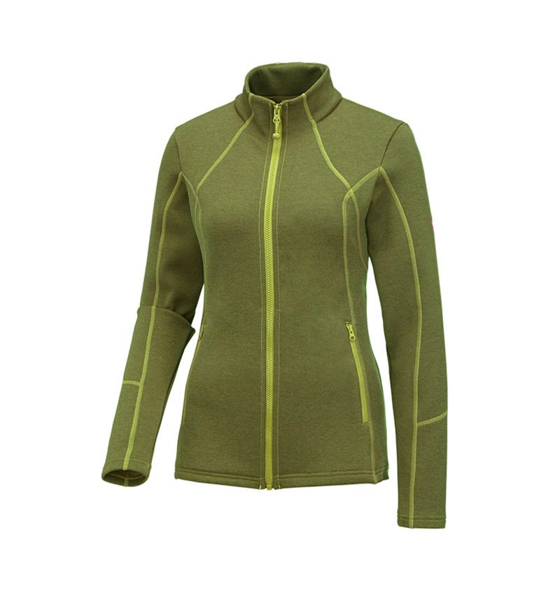 Trička | Svetry | Košile: e.s. Funkční mikina na zip melange, dámské + májové zelená melanž