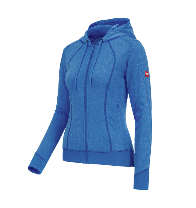 Trička | Svetry | Košile: e.s. Funkční bunda s kapucí stripe, dámské + enciánově modrá 1