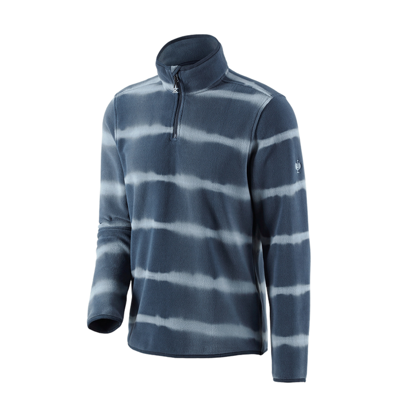 Trička, svetry & košile: Fleecový troyer tie-dye e.s.motion ten + břidlicová modrá/kouřově modrá 3