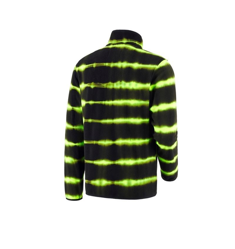Trička, svetry & košile: Fleecový troyer tie-dye e.s.motion ten + černá/výstražná žlutá 3