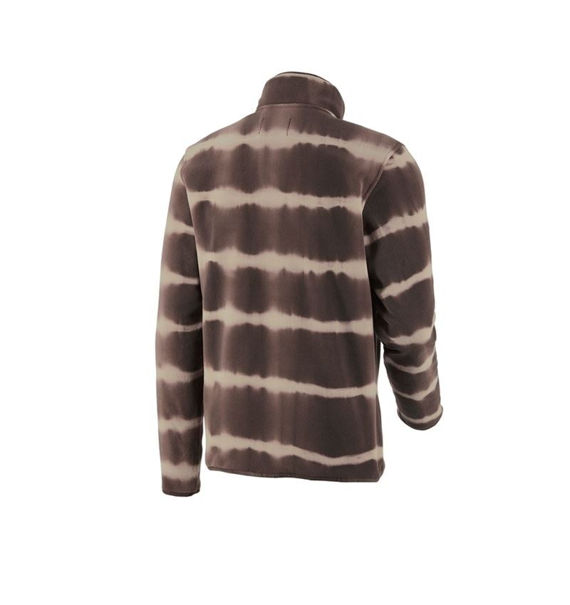 Trička, svetry & košile: Fleecový troyer tie-dye e.s.motion ten + kaštan/pekanová hnědá 4