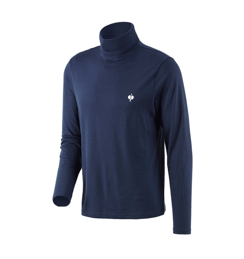 Trička, svetry & košile: Triko s rolákem Merino e.s.trail + hlubinná modrá/bílá 2