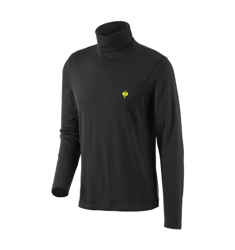 Trička, svetry & košile: Triko s rolákem Merino e.s.trail + černá/acidově žlutá 2