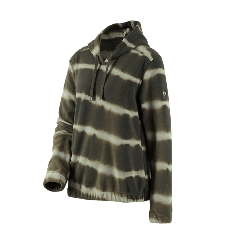 Trička | Svetry | Košile: Fleecová mikina s kapuci tie-dye e.s.motion ten,da + maskovací zelená/rašelinová zelená 3