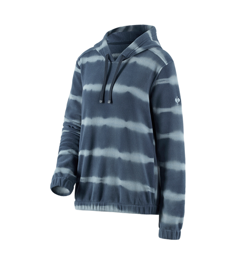 Trička | Svetry | Košile: Fleecová mikina s kapuci tie-dye e.s.motion ten,da + břidlicová modrá/kouřově modrá 2