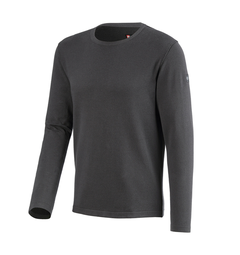 Trička, svetry & košile: Pletený svetr e.s.iconic + karbonová šedá 8