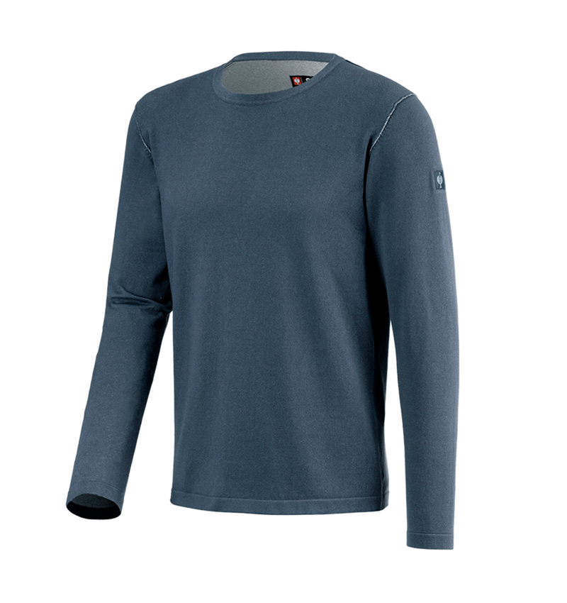 Trička, svetry & košile: Pletený svetr e.s.iconic + oxidově modrá 8