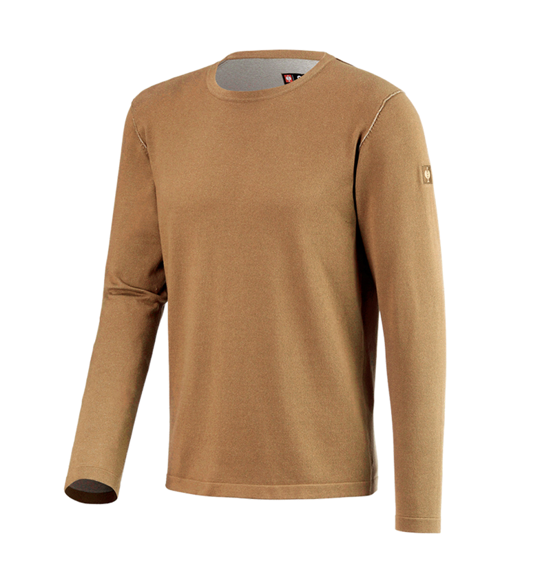 Trička, svetry & košile: Pletený svetr e.s.iconic + mandlově hnědá 8