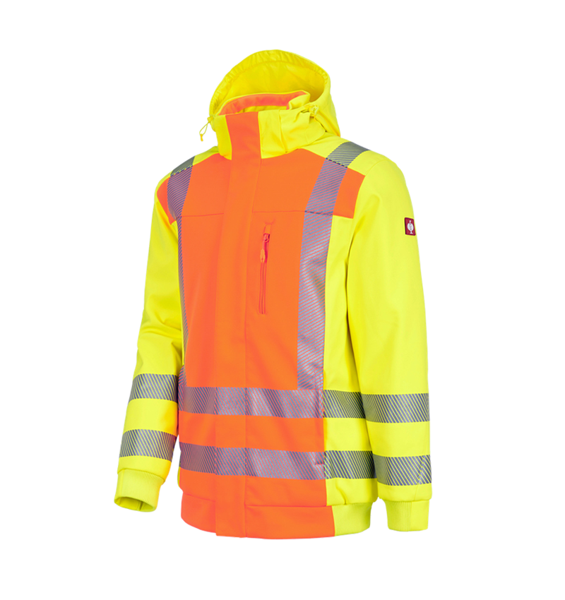 Pracovní bundy: Výstražné zimní softshellová bunda e.s.motion 2020 + výstražná oranžová/výstražná žlutá 2