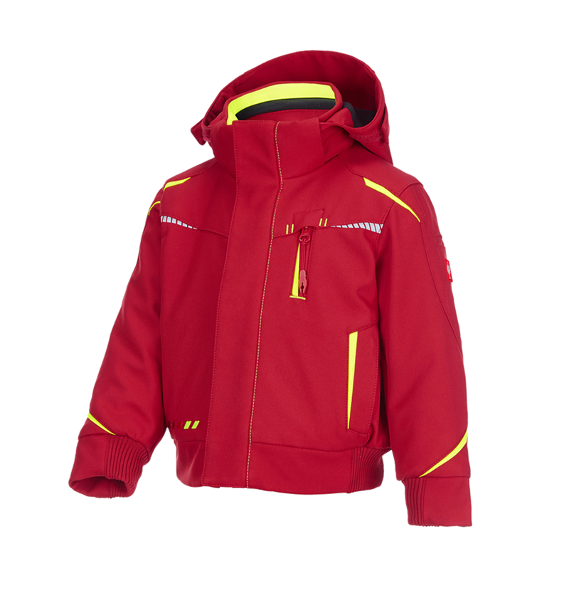 Bundy: Zimní softshellová bunda e.s.motion 2020, dětská + ohnivě červená/výstražná žlutá 2