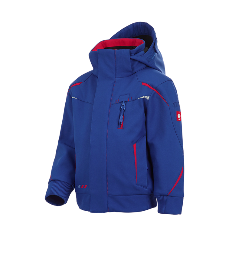 Bundy: Zimní softshellová bunda e.s.motion 2020, dětská + modrá chrpa/ohnivě červená
