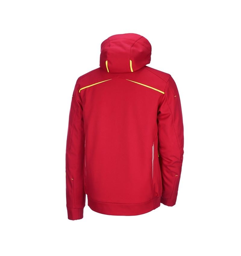 Instalatéři: Zimní softshellová bunda e.s.motion 2020, pánská + ohnivě červená/výstražná žlutá 3