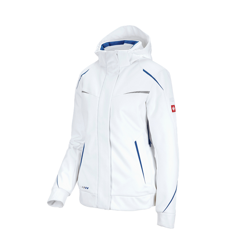 Pracovní bundy: Zimní softshellová bunda e.s.motion 2020, dámská + bílá/enciánově modrá 3