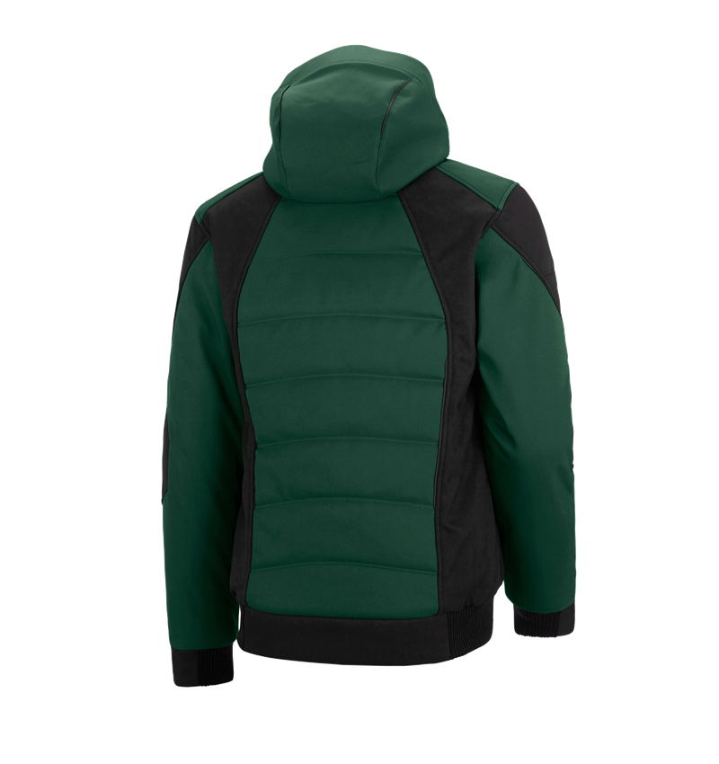 Pracovní bundy: Zimní softshellová bunda e.s.vision + zelená/černá 3