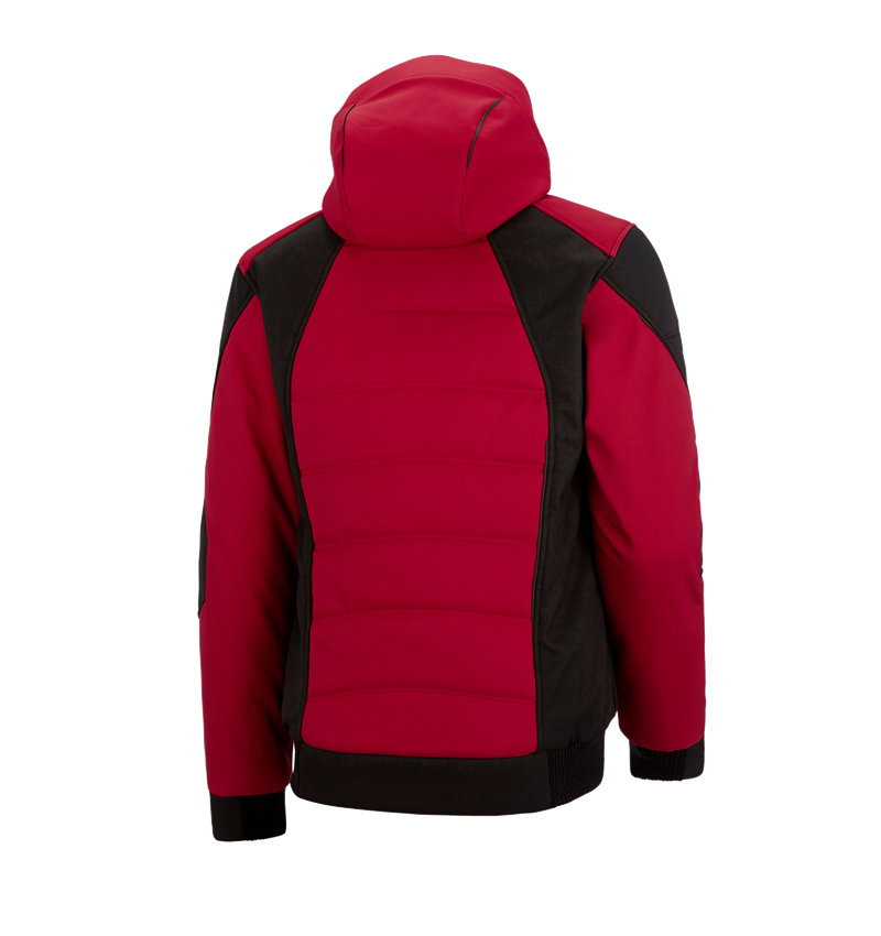 Pracovní bundy: Zimní softshellová bunda e.s.vision + červená/černá 3