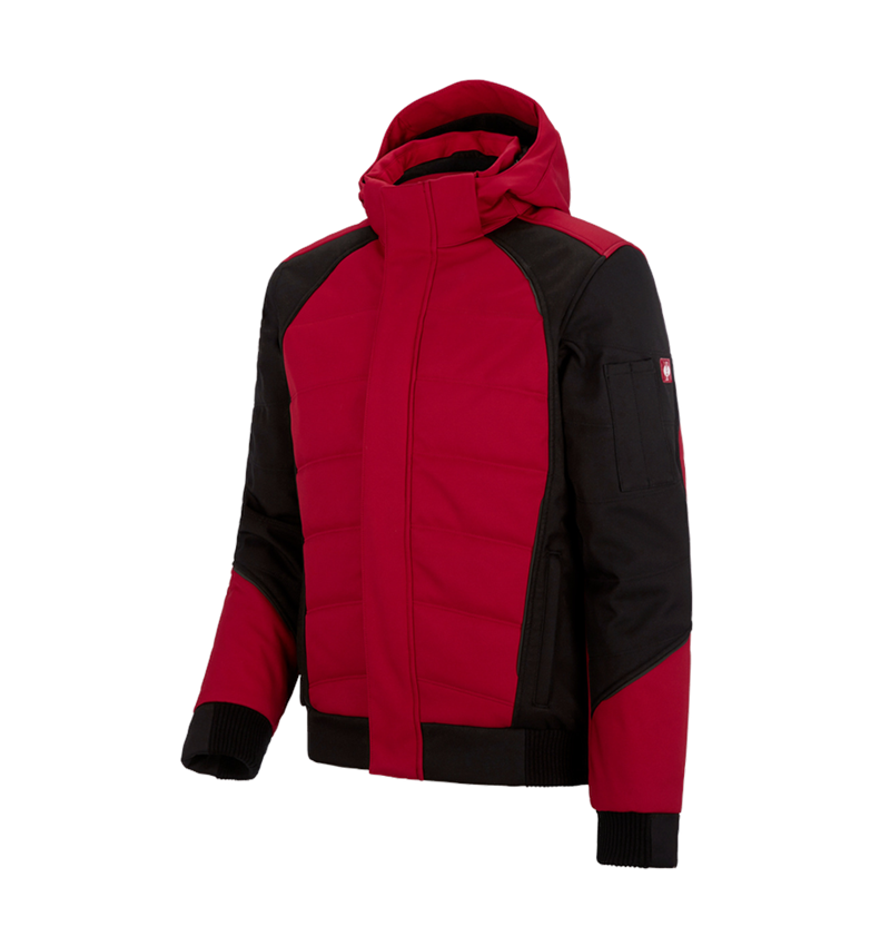 Pracovní bundy: Zimní softshellová bunda e.s.vision + červená/černá 2