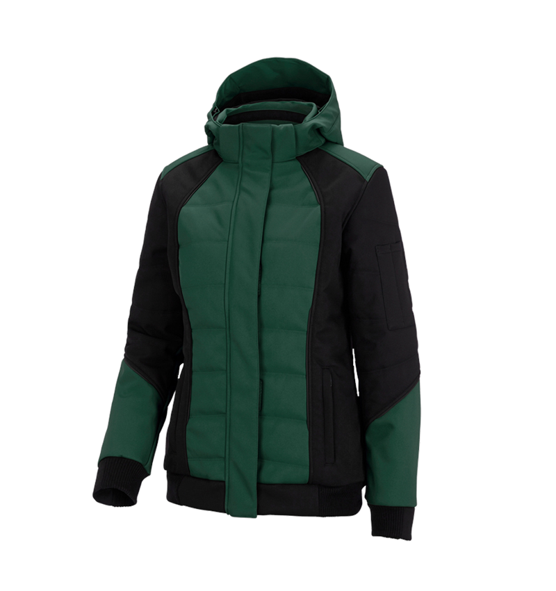 Pracovní bundy: Zimní softshellová bunda e.s.vision, dámské + zelená/černá 2