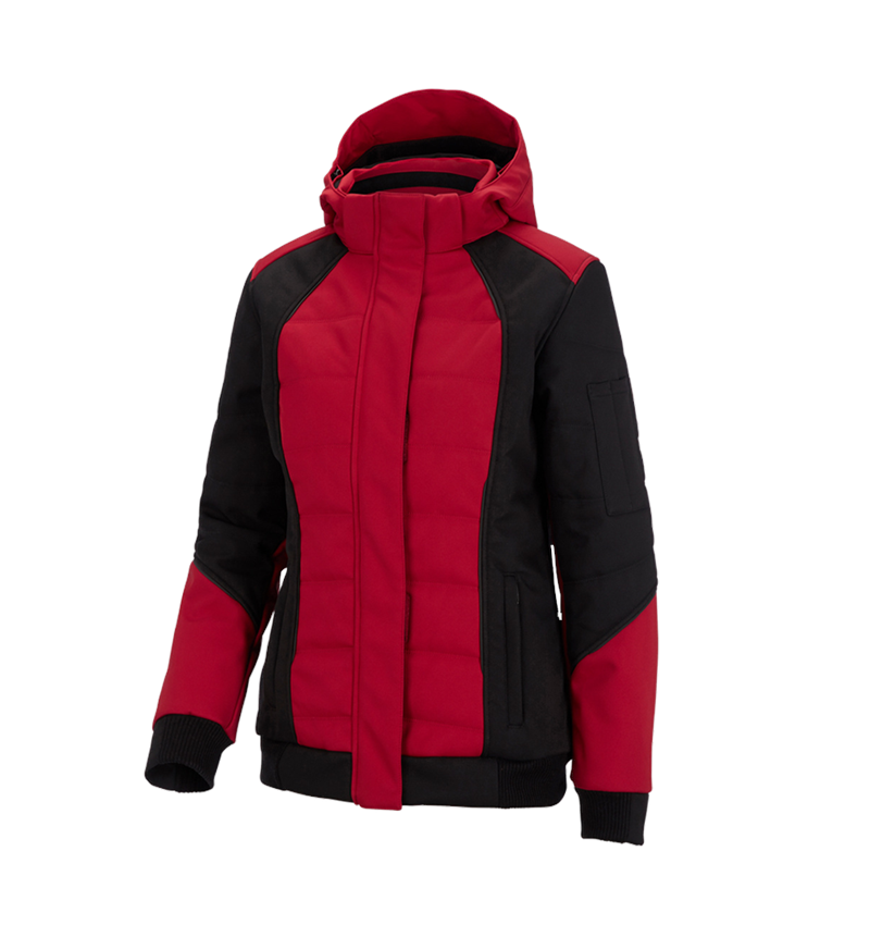 Pracovní bundy: Zimní softshellová bunda e.s.vision, dámské + červená/černá 2