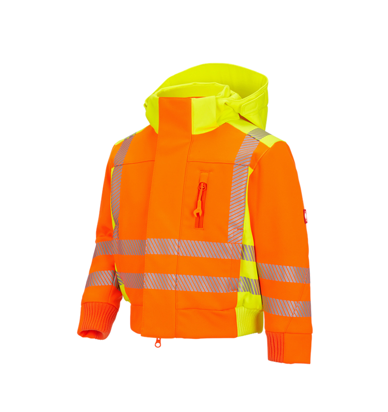 Chlad: Výstražná zimní softsh. bunda e.s.motion 2020,d + výstražná oranžová/výstražná žlutá