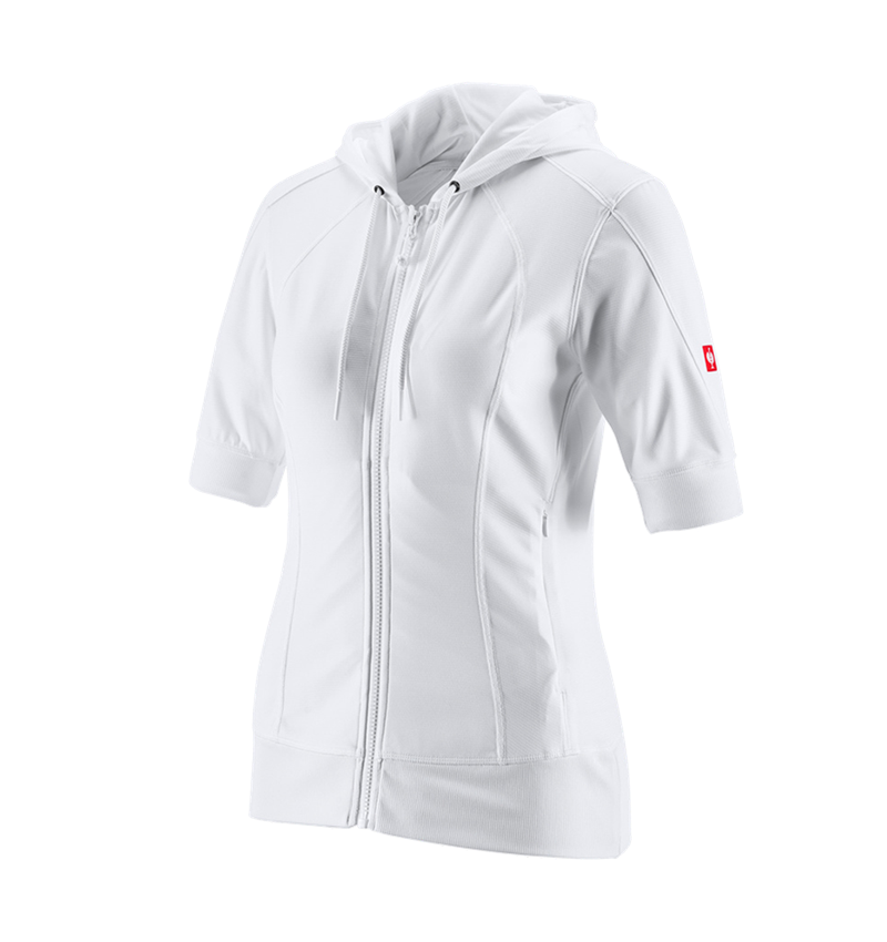 Trička | Svetry | Košile: e.s.Funkční bunda s kapucí stripe 3/4-rukávy, dám. + bílá