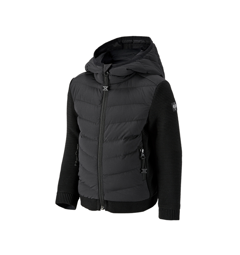 Bundy: Úpletová bunda kapucí hybrid e.s.motion ten,dětské + černá 1