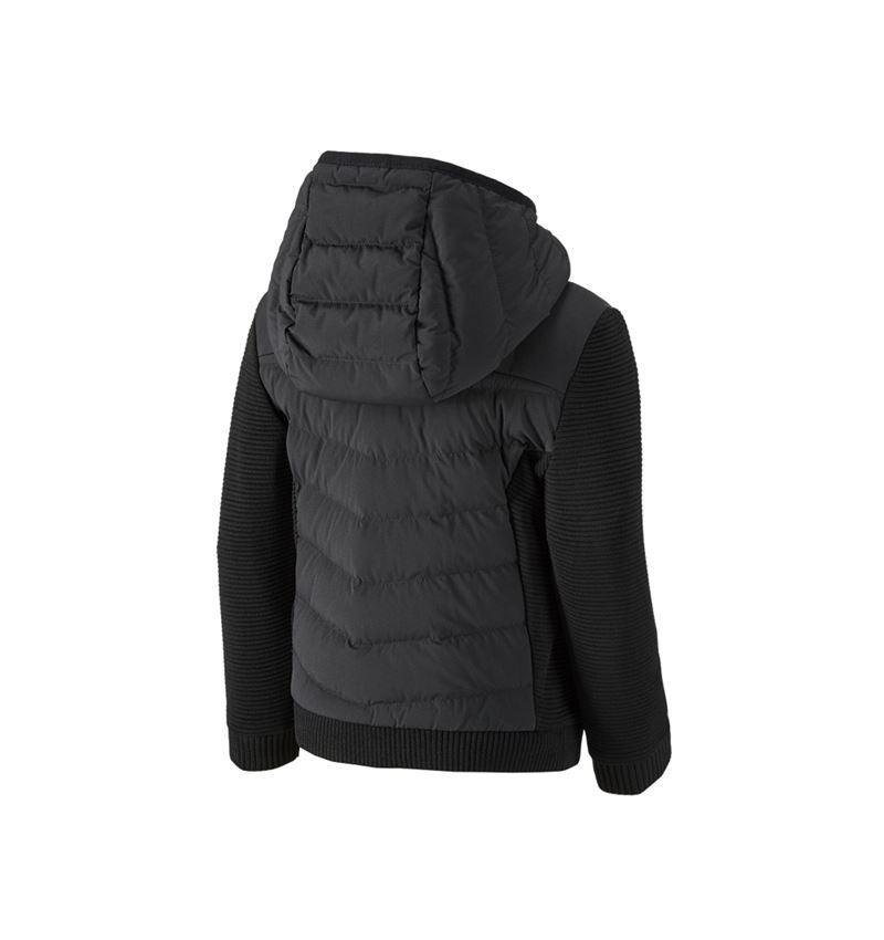 Bundy: Úpletová bunda kapucí hybrid e.s.motion ten,dětské + černá 2
