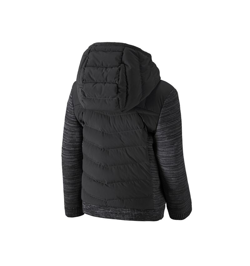 Bundy: Úpletová bunda kapucí hybrid e.s.motion ten,dětské + oxidově černá melange 2