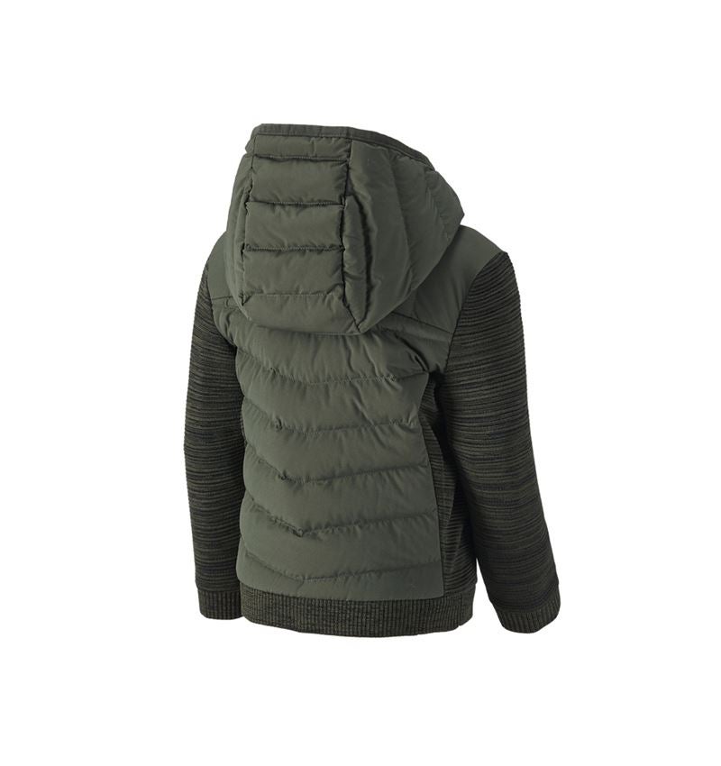 Pro nejmenší: Úpletová bunda kapucí hybrid e.s.motion ten,dětské + maskovací zelená melange 2