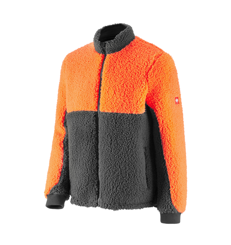 Pracovní bundy: e.s. Lesnická bunda z vlákenného rouna + výstražná oranžová/karbonová šedá 2