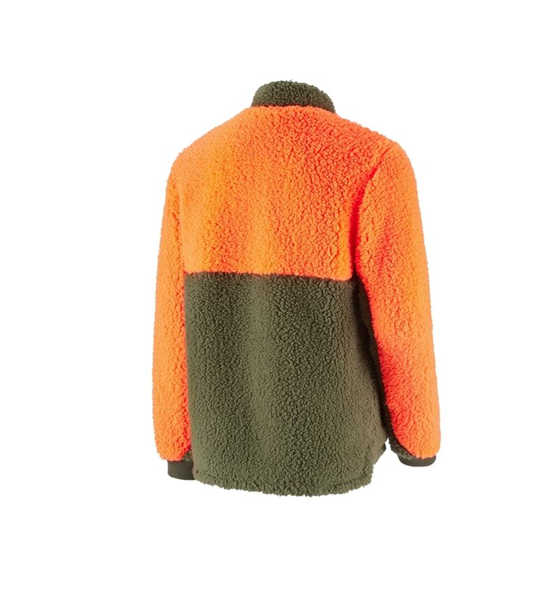 Pracovní bundy: e.s. Lesnická bunda z vlákenného rouna + výstražná oranžová/bahnitá zelená 3