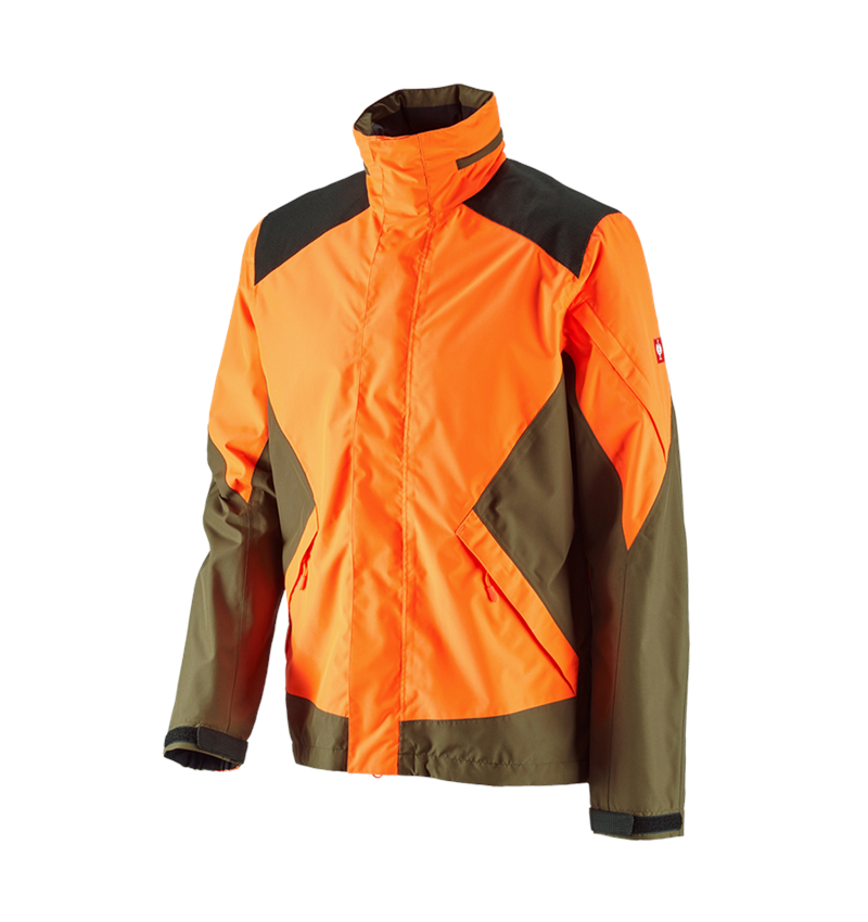 Pracovní bundy: e.s. Lesnická bunda do deště + výstražná oranžová/bahnitá zelená 2