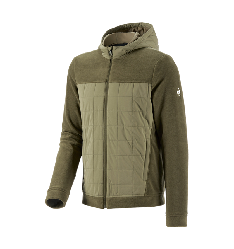 Pracovní bundy: Fleecová bunda s kapucí hybrid e.s.concrete + bahnitá zelená/kavylová zelená 2